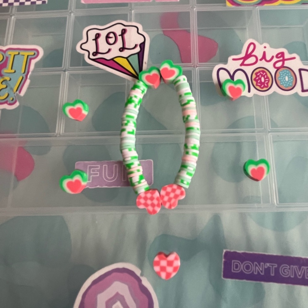 Watermelon hearts bracelet